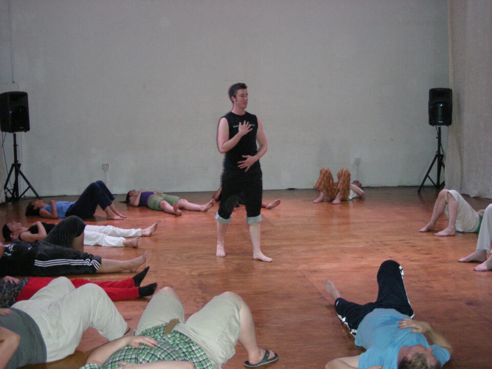 Sean Dorsey teaching a dance class